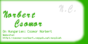 norbert csomor business card